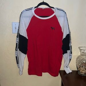 Victoria Secret Pink ColorBlock Long Sleeve Shirt Size Large